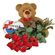 red roses with teddy and chocolates. Greece